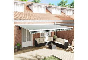 vidaXL Vervangingsdoek Zonnescherm Groen/Wit 500x300 cm - 56% Korting!