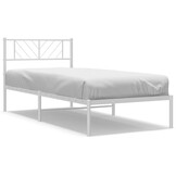 vidaXL Bedframe metaal wit 75x190 cm | 55% Korting