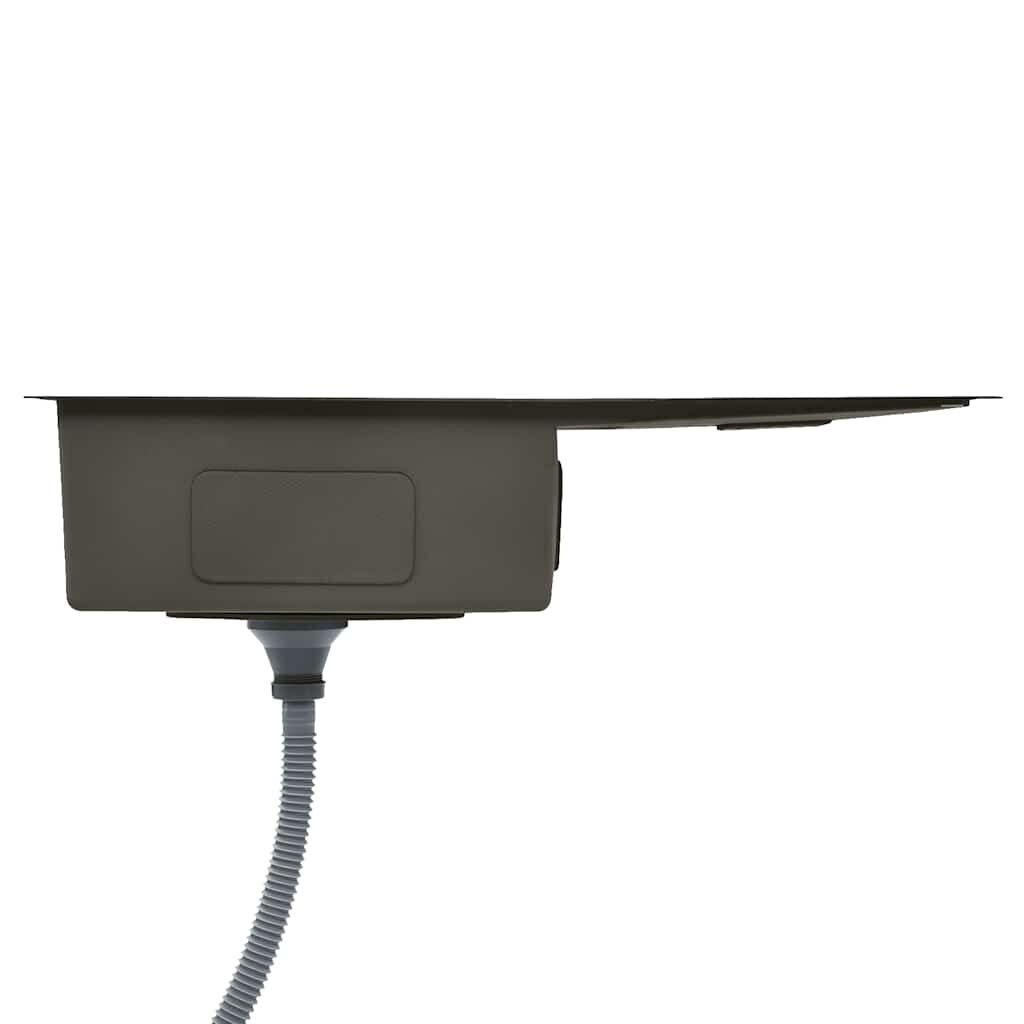 vidaXL RVS Spoelbak Zwart - 55% Korting! Handgemaakt