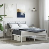 vidaXL Bedframe Metaal Wit 140x200 cm - 55% Korting!