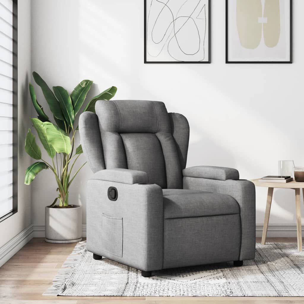 vidaXL Fauteuil Verstelbaar Stof Donkergrijs - 60% Korting