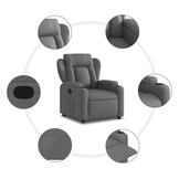 vidaXL Fauteuil Verstelbaar Stof Donkergrijs - 60% Korting
