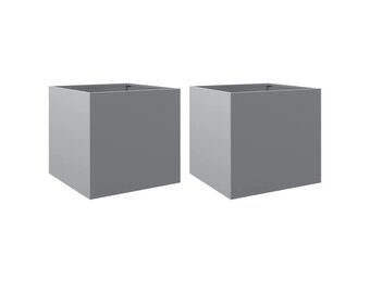 vidaXL Plantenbakken 2 st 42x40x39 cm Gegalvaniseerd Staal - 40% Korting