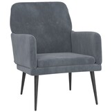 vidaXL Fauteuil fluweel donkergrijs - 40% korting!