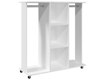 vidaXL Kledingkast met wielen (wit) - 55% Korting!