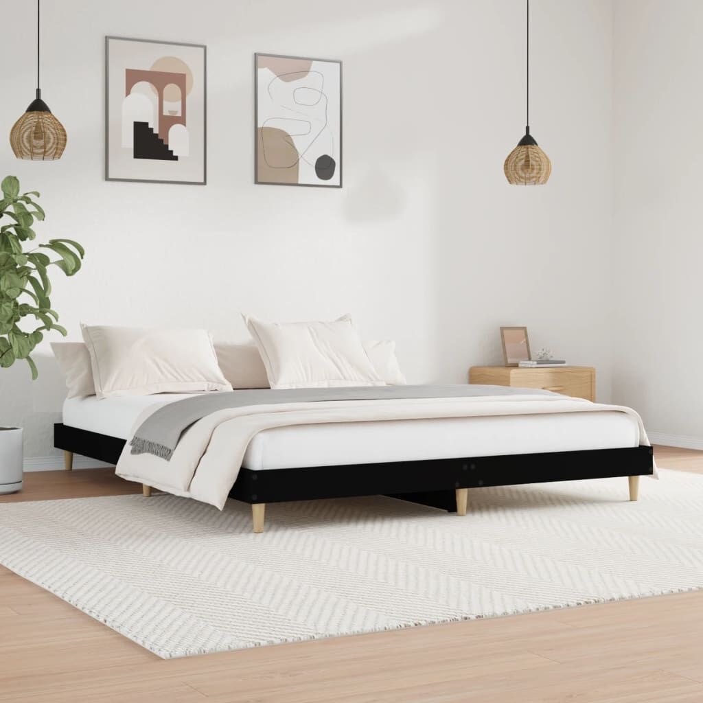 vidaXL Bedframe 180x200 cm Spaanplaat Zwart - 60% Korting!