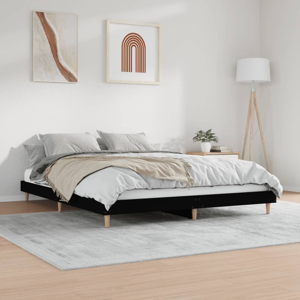 vidaXL Bedframe 180x200 cm Spaanplaat Zwart - 60% Korting!