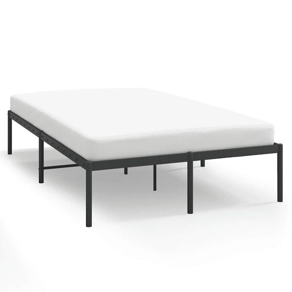 vidaXL Bedframe Metaal Zwart 135x190 cm - 55% Korting!