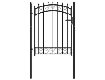 vidaXL Poort met speerpunten 100x125 cm Zwart (55% Korting)