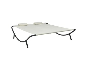 vidaXL Loungebed Stof Crème - 40% Korting!