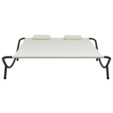 vidaXL Loungebed Stof Crème - 40% Korting!