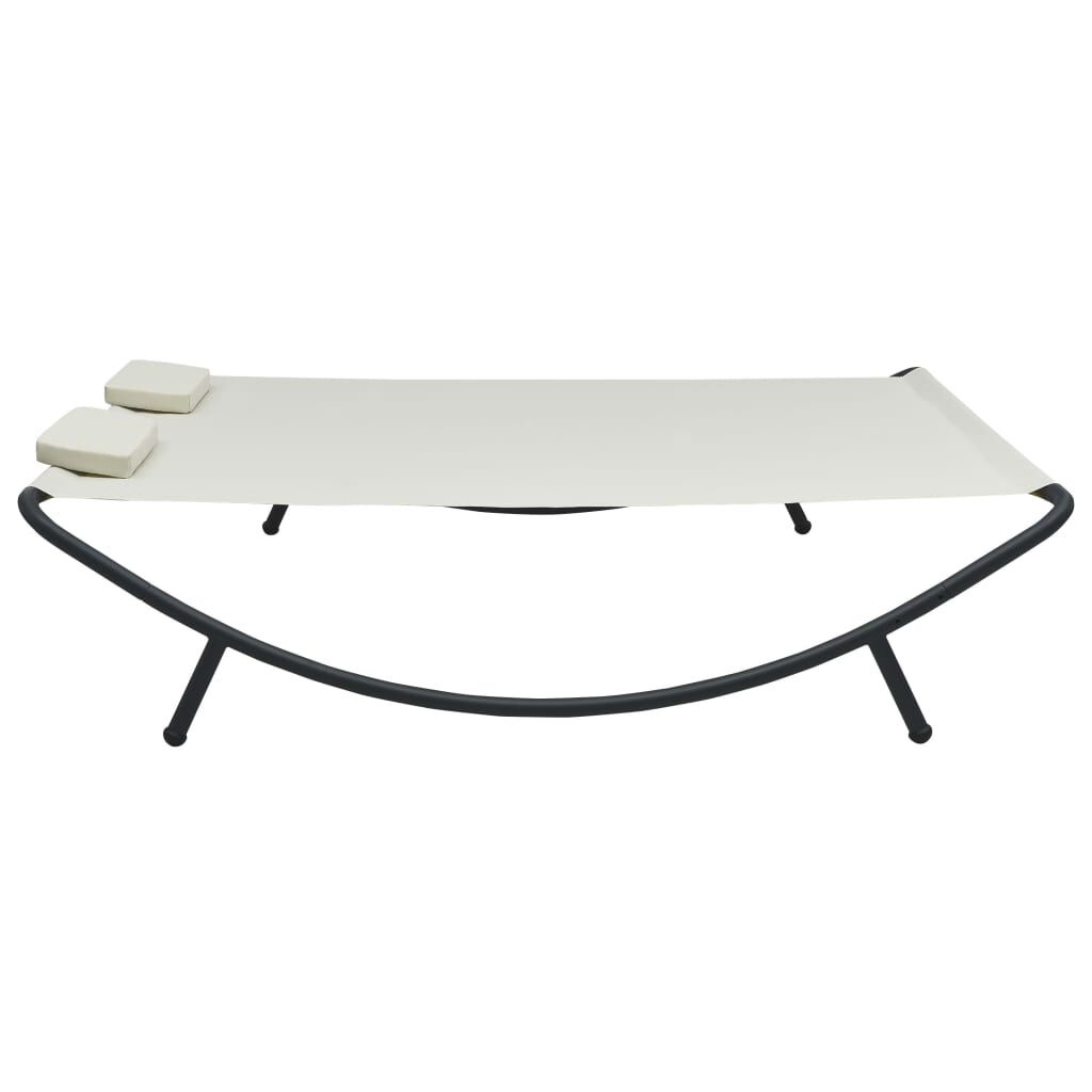 vidaXL Loungebed Stof Crème - 40% Korting!