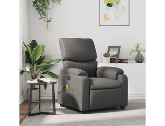 vidaXL Massagestoel - 55% Korting! Verstelbaar Kunstleer Grijs