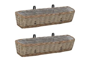 vidaXL Balkonbakken 2 st. 80cm Wicker - 60% Korting