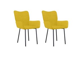 vidaXL Eetkamerstoelen 2 st. Fluweel Geel | 51% Korting!