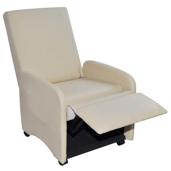 vidaXL Fauteuil Inklapbaar Kunstleer Crème - 60% Korting!