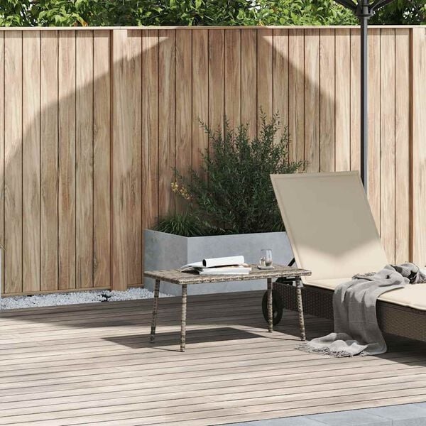 vidaXL Tuin Salontafel Poly Rattan Grijs - 35% Korting!