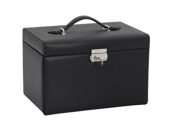 vidaXL Sieradendoos 3-laags met spiegel - Zwart | 55% Korting