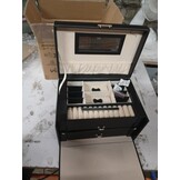 vidaXL Sieradendoos 3-laags met spiegel - Zwart | 55% Korting