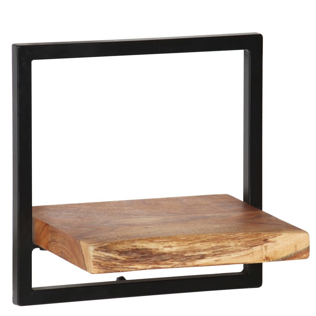 vidaXL 5-delige Wandschappenset Massief Acaciahout & Staal | 60% Korting