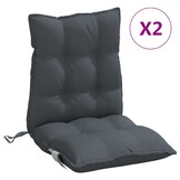 vidaXL Stoelkussens Antraciet (2 st) - Lage Rug, Oxford Stof - 51% Korting!