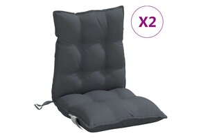 vidaXL Stoelkussens Antraciet (2 st) - Lage Rug, Oxford Stof - 51% Korting!
