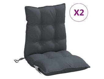 vidaXL Stoelkussens Antraciet (2 st) - Lage Rug, Oxford Stof - 51% Korting!
