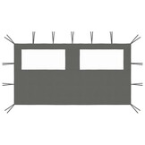 vidaXL Prieelzijwand met ramen - Antraciet (40% korting!)