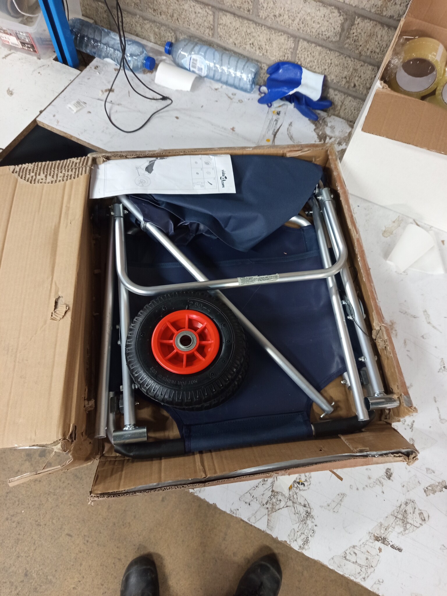 vidaXL Strandtrolley met wielen (55% korting!) - Draagbaar & Inklapbaar Blauw