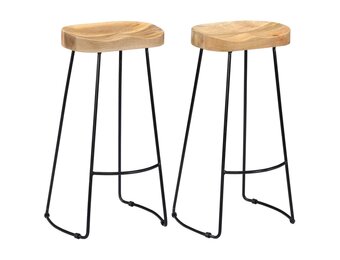 vidaXL Gavin Barkrukken (2 st) Massief Mangohout - 40% Korting!