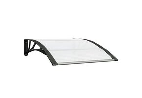 Deurluifel Polycarbonaat Zwart/Transparant 100x75 cm - 55% Korting!