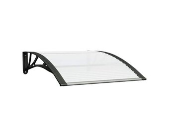 Deurluifel Polycarbonaat Zwart/Transparant 100x75 cm - 55% Korting!