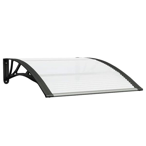 Deurluifel Polycarbonaat Zwart/Transparant 100x75 cm - 55% Korting!