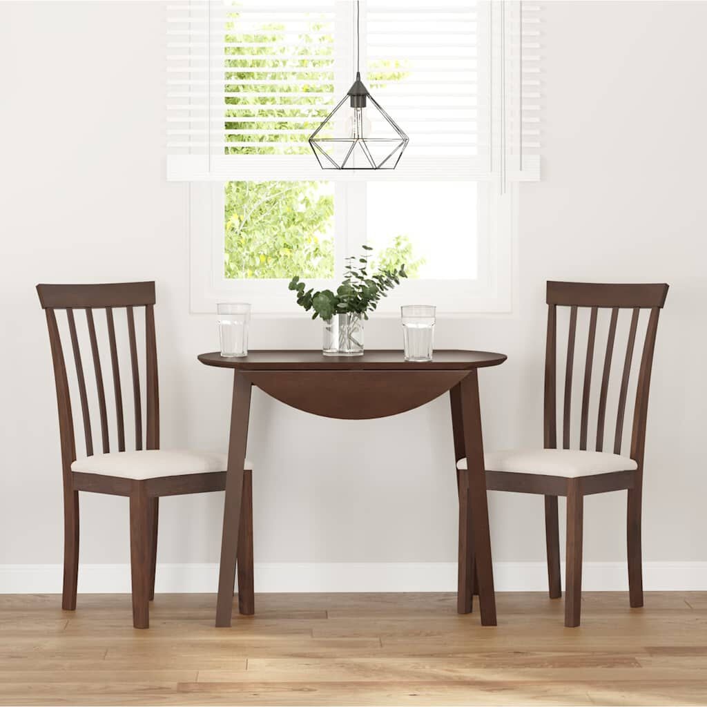 vidaXL Eetkamerstoelen (2 stuks) - Massief Rubberhout, Bruin - 40% Korting