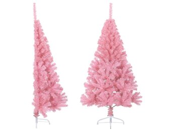 vidaXL Halve Kunstkerstboom Roze 150 cm - 40% Korting