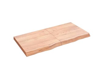 vidaXL Wastafelblad Massief Hout Lichtbruin - 120x60 cm (40% Korting!)