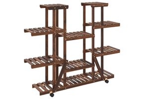 vidaXL Plantenstandaard met wielen - Vurenhout - 55% korting!