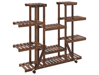 vidaXL Plantenstandaard met wielen - Vurenhout - 55% korting!