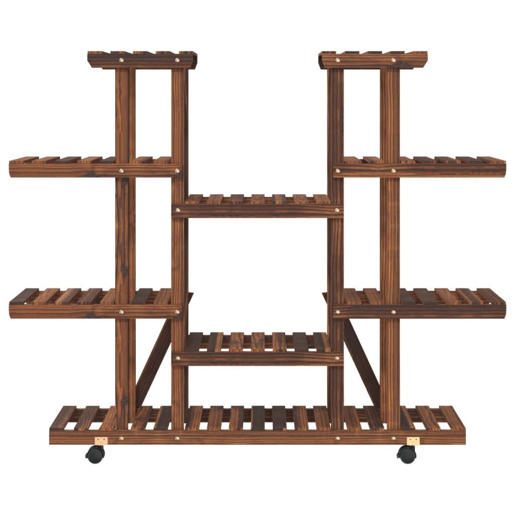 vidaXL Plantenstandaard met wielen - Vurenhout - 55% korting!