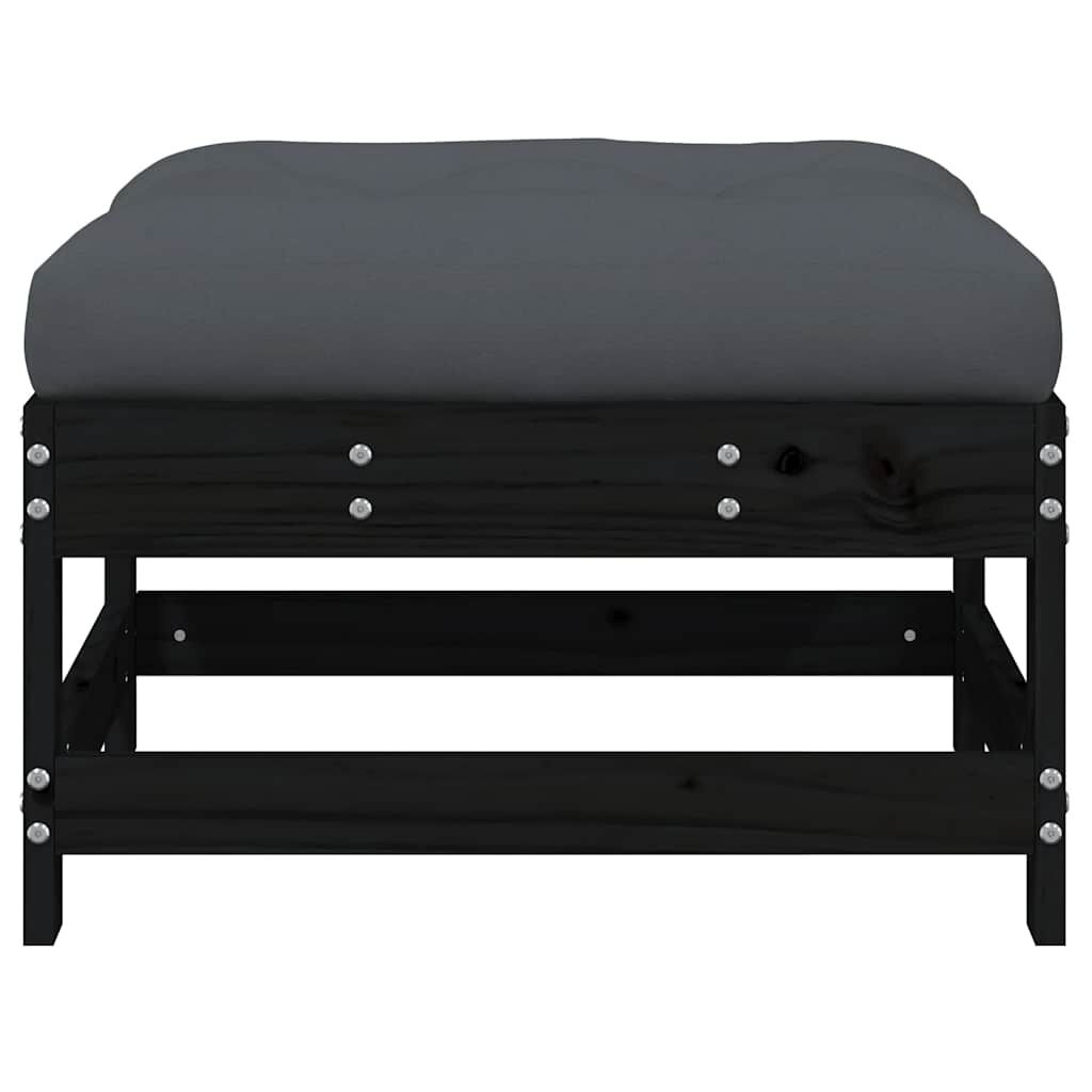 vidaXL Tuinvoetenbank Grenenhout Zwart - 68% Korting!