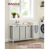 VASAGLE Wasmand 4-Vaks - Wit - Nu 40% Korting!