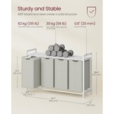 VASAGLE Wasmand 4-Vaks - Wit - Nu 40% Korting!