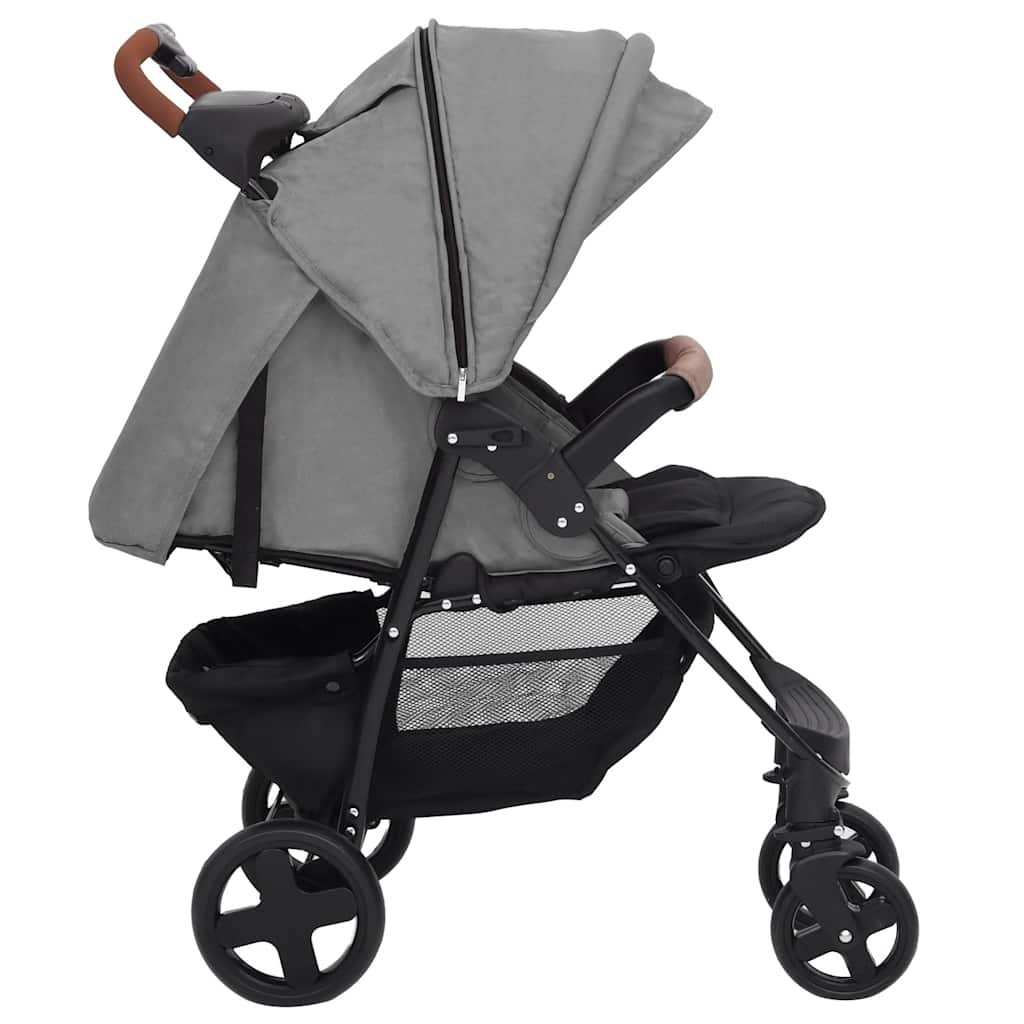 vidaXL Kinderwagen 2-in-1 - Lichtgrijs | 40% Korting
