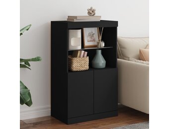 vidaXL Dressoir met LED, 60.5x37x100 cm Zwart - 55% Korting!