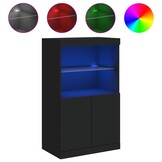 vidaXL Dressoir met LED, 60.5x37x100 cm Zwart - 55% Korting!