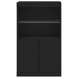 vidaXL Dressoir met LED, 60.5x37x100 cm Zwart - 55% Korting!