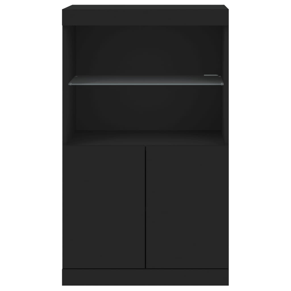 vidaXL Dressoir met LED, 60.5x37x100 cm Zwart - 55% Korting!