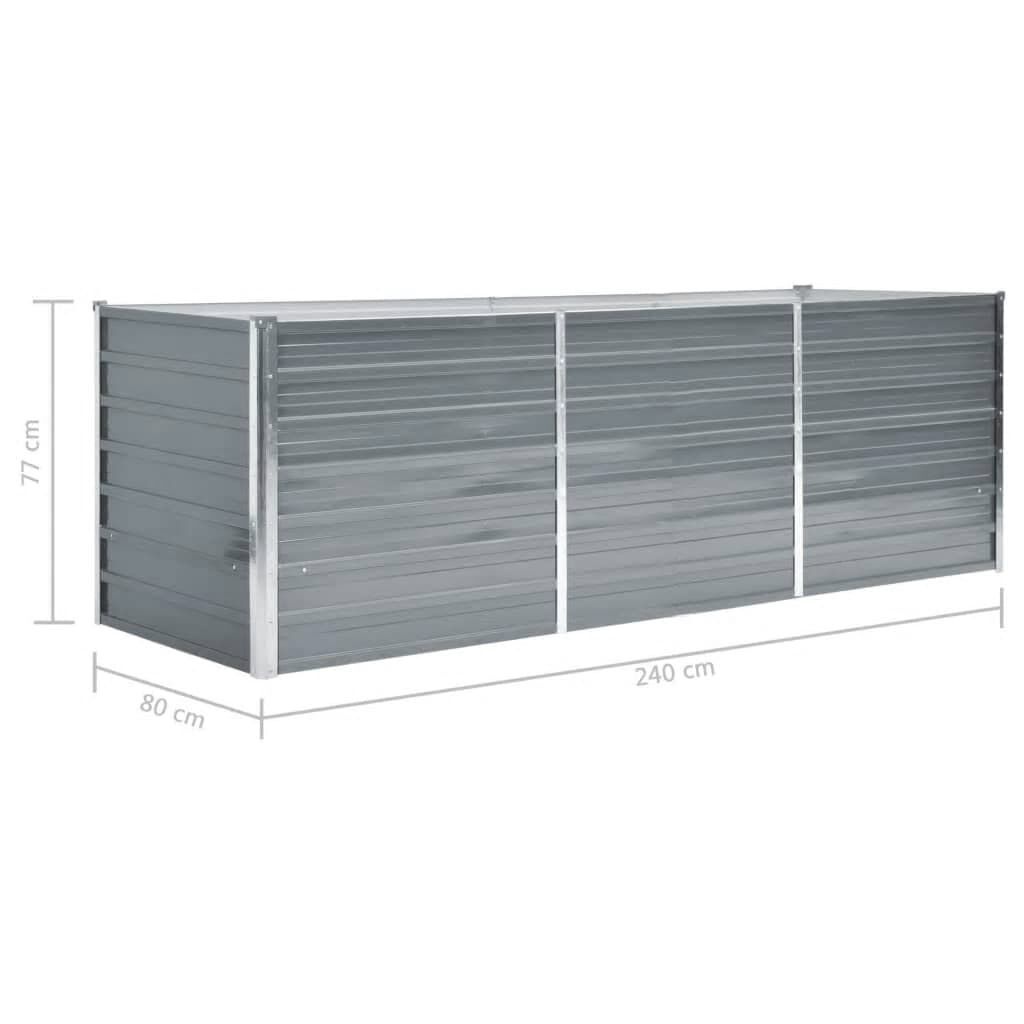 vidaXL Verhoogde Plantenbak Grijs 240x80x77cm - 75% Korting