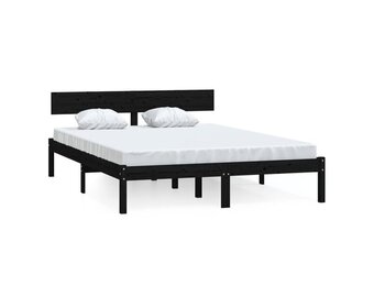 vidaXL Bedframe Grenenhout Zwart 135x190 cm - 55% Korting