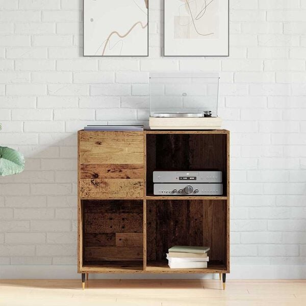 vidaXL Platenkast met Korting - Oud Hout - 40% Korting!
